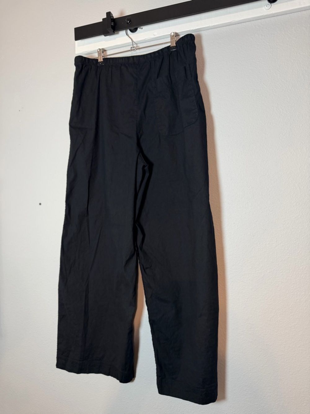 Athleta Paradise Midrise Wide Leg Linen Blend Pant Womens Size Medium Black - Picture 7 of 10
